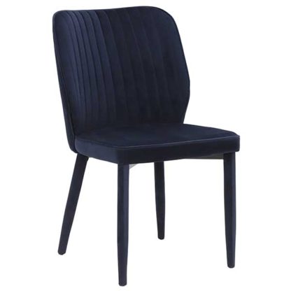 An Image of Rigg Velvet Dining Chair Sapphire Blue
