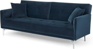 An Image of Akio Click Clack Sofa Bed, Sapphire Blue Velvet