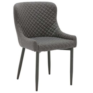 An Image of Rivington Fabric Dining Armchair Dark Grey