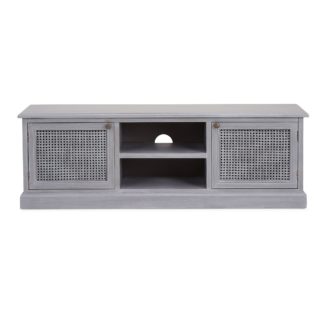 An Image of Lucy Cane Grey Wide TV Stand Slate (Grey)