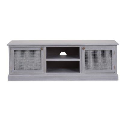 An Image of Lucy Cane Grey Wide TV Stand Slate (Grey)