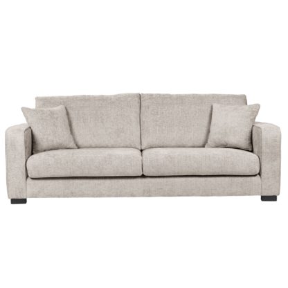 An Image of Carson Chunky Chenille 4 Seater Sofa Pebble