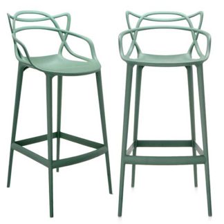 An Image of Pair of Kartell Masters Bar Stools Sage