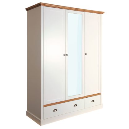 An Image of Sandringham White Triple Wardrobe White