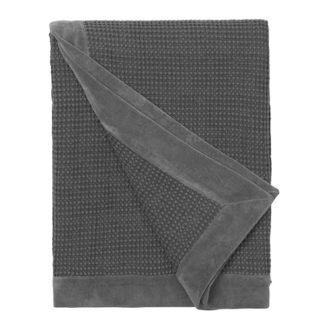 An Image of Waffle Throw Steel Grey