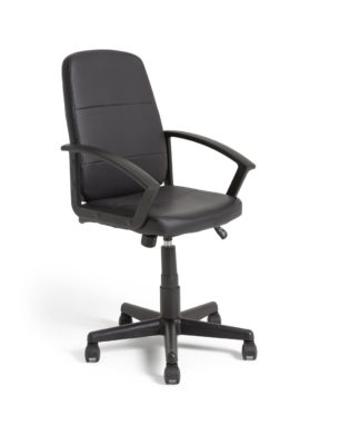 An Image of Habitat Brixham Faux Leather Office Chair - Black