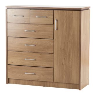 An Image of Charles 1 Door 6 Drawer Chest Natural