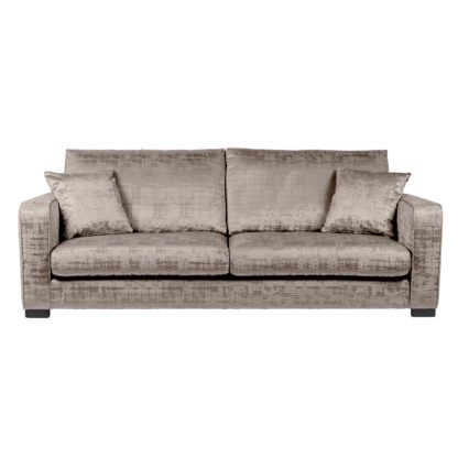 An Image of Carson Distressed Velvet 4 Seater Sofa Grey