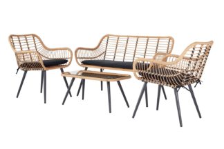 An Image of Argos Home 4 Seater Bamboo Sofa Set