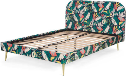 fd5b19408036056cb67f21bffbb14013f71a76a5a90729427cc38a4131b3d4d0.jpg An Image of Abel King Size Bed, Curator Floral Print & Brass Legs