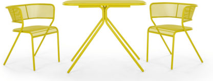fef04aa5732d9772645d3f3ccd67b2e24f05eeeee88135b57bbcc35a1c8a4356.jpg An Image of MADE Essentials Tice Compact Bistro Set, Chartreuse
