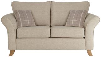 An Image of Argos Home Kayla 2 Seater Fabric Sofa - Beige