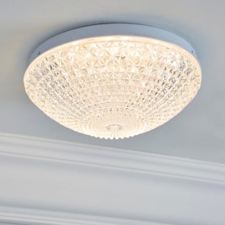 An Image of Termoli 20cm Integrated LED Flush Ceiling Fitting Clear and White