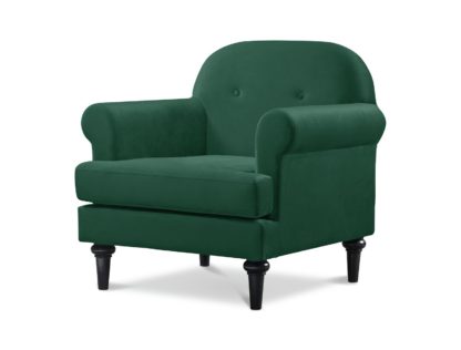 An Image of Habitat Whitney Velvet Armchair - Green