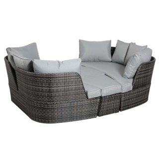An Image of Ascot Garden Day Bed in Grey Weave and Grey Fabric