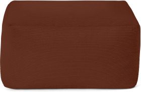 An Image of Loa Square Floor Pouffe Floor Cushion, Russet Cord Velvet