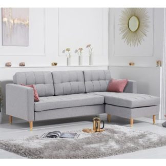 An Image of Weridge Linen Fabric Reversible Chaise Corner Sofa In Grey