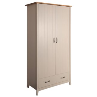 An Image of Norfolk Grey 1 Drawer Double Wardrobe Grey