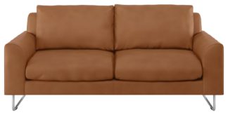 An Image of Habitat Lyle 2 Seater Leather Sofa - Tan