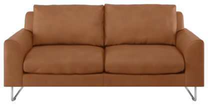 An Image of Habitat Lyle 2 Seater Leather Sofa - Tan