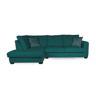An Image of Carson Corduroy Left Hand Corner Sofa Emerald Green