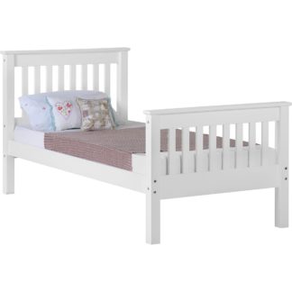 An Image of Monaco White High Foot End Bed Frame White
