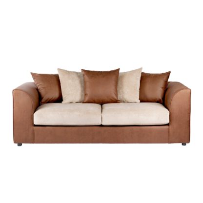 An Image of Blake Fabric Combo 3 Seater Sofa Chocolate (Brown)