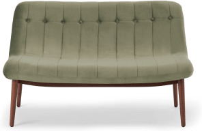 An Image of Halbert 2 Seater Sofa, Sycamore Green Velvet