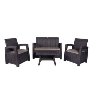 An Image of Faro 4 Seater Conversation Set Black