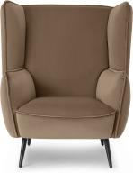 An Image of Linden Accent Armchair, Taupe Velvet