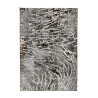 An Image of Lyra Rug Silver, White and Grey