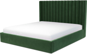 An Image of Cory Super King Size Ottoman Storage Bed, Lichen Green Cotton Velvet