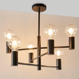 An Image of Vogue Forsan 6 Light Flush Chandelier Black