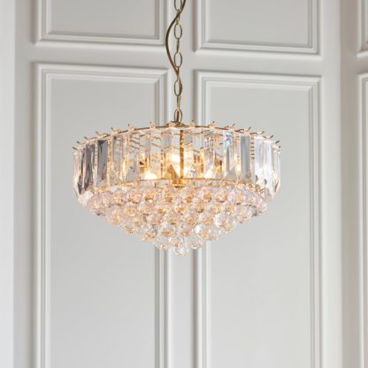 An Image of Vogue Tioga Gold 6 Light Pendant Fitting Brass