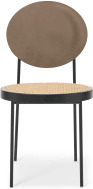 An Image of Rumana Dining Chair, Cane & Soft Mink Velvet