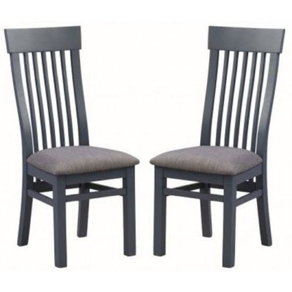 1c50e9327200356c5111e59da5076965187ba9f4049e5cea8f143953126a9be9.jpg An Image of Trevino Midnight Blue Wooden Dining Chairs In A Pair