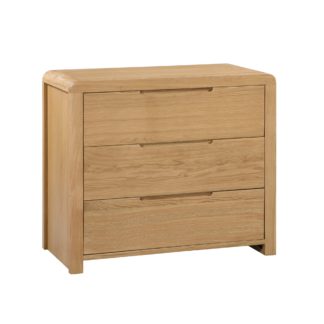 An Image of Curve 3 Drawer Chest of Drawers Brown