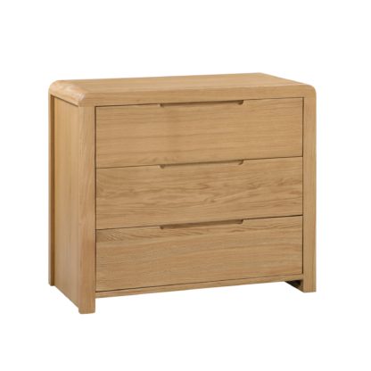 An Image of Curve 3 Drawer Chest of Drawers Brown