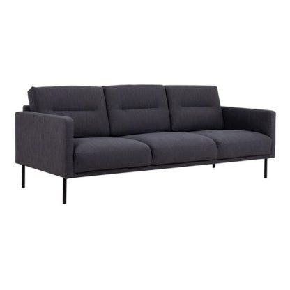 An Image of Nexa Fabric 3 Seater Sofa In Anthracite With Black Legs