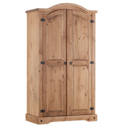 246327d7f3002765682e45b9c4f6558f587b8e70c8608398c7938abdf2e7ce13.jpg An Image of Corona Pine Curved Top Wardrobe Brown