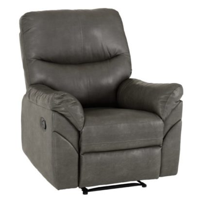 24a84b1f9ae8cb7a39ae71ea55934dcdd8430e67e67de5aefe404afac2db39d8.jpg An Image of Capri Faux Leather Reclining Chair In Grey