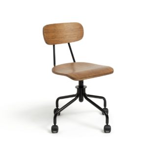 An Image of Habitat Old School Ergonomic Office Chair - Dark Oak