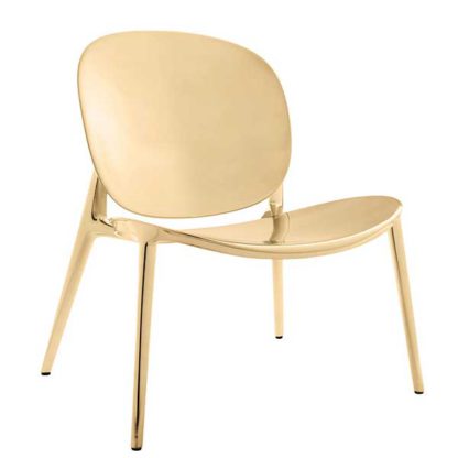 An Image of Kartell Metallic Be Bop Chair Gold