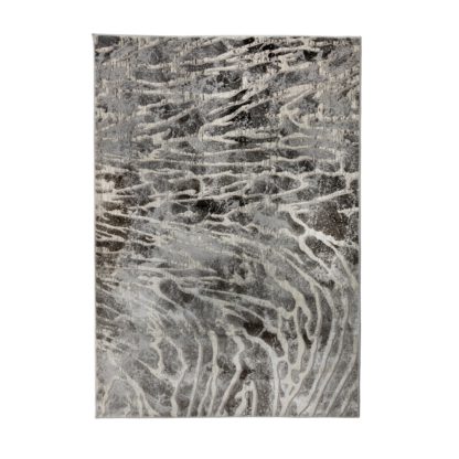 An Image of Lyra Rug Silver, White and Grey