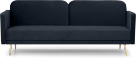 An Image of Eulia Click Clack Sofa Bed, Twilight Blue Velvet