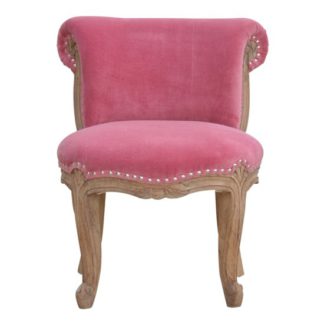 An Image of Cuzco Velvet Accent Chair In Pink And Sunbleach