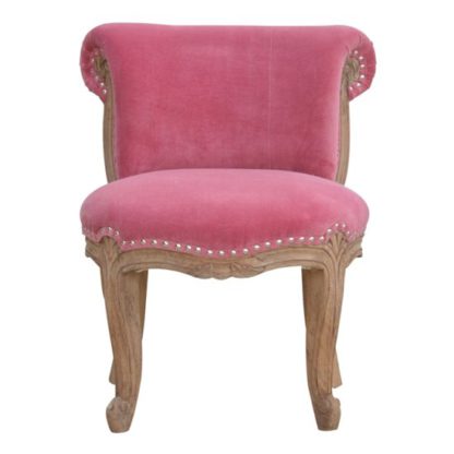 2be1b5401a2a88f86ace277f18ec3597012b7713ffc3cd2cfb8f34634e795cd7.jpg An Image of Cuzco Velvet Accent Chair In Pink And Sunbleach