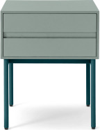 An Image of Donica Bedside Table, Concrete Blue