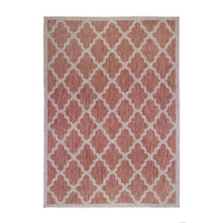 An Image of Padua Geometric Indoor Outdoor Rug Red