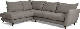 An Image of Elmira Left Hand Facing Corner Sofa, Dove Grey Boucle